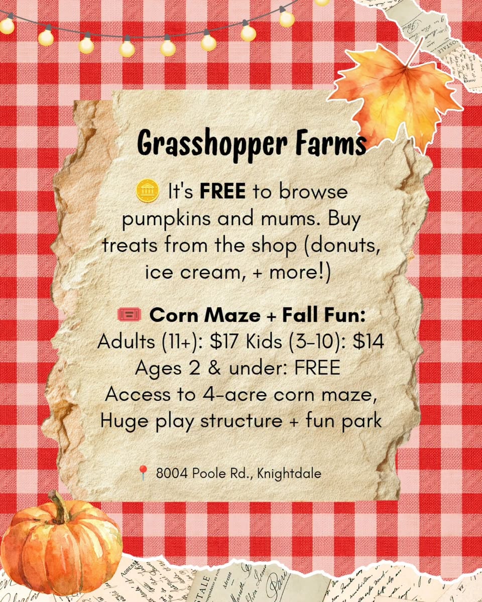 Grasshopper Farms Pumpkin Patch & Fall Fun Graphic