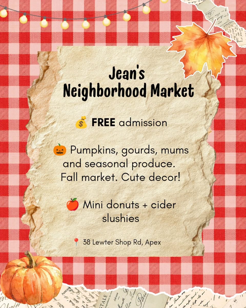 Jean's Neighborhood Market Fall Market Graphic